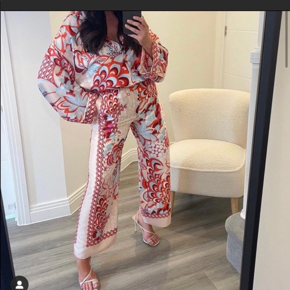 NWT RARE Zara Flowy Patchwork Pants XXL - Picture 2 of 6